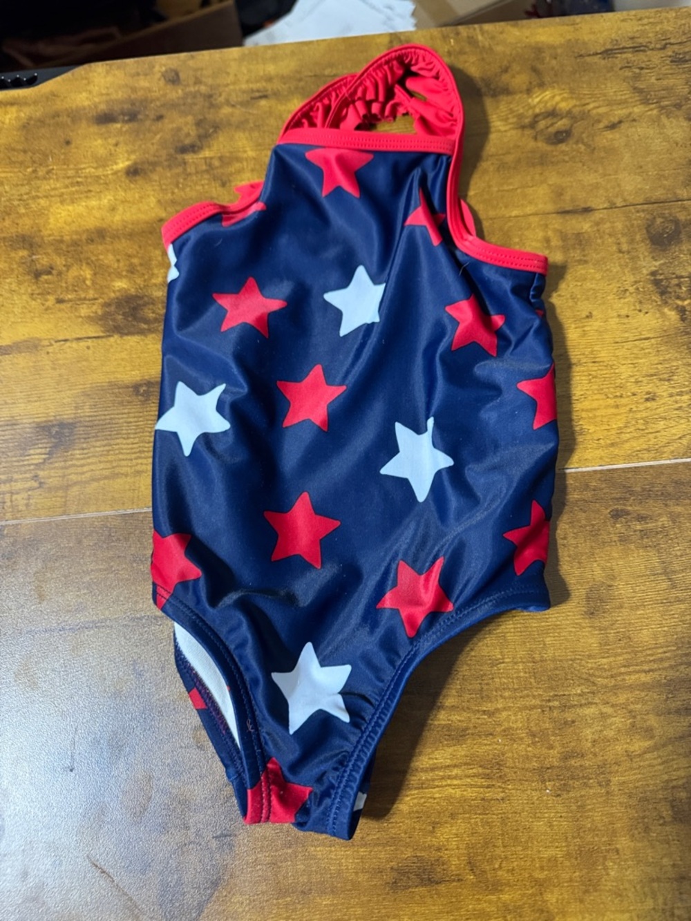 Carter's Navy One-Piece Swimsuit with Red & White Stars